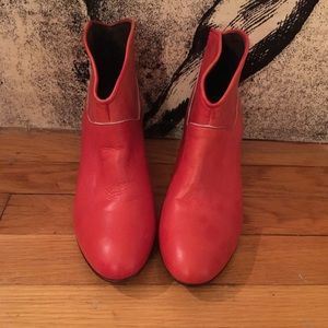 Maje red leather ankle boots . Size 39 . U.S 8.